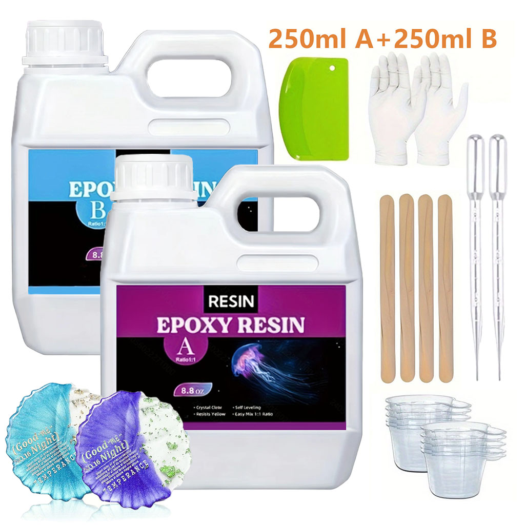 Resin Kit Cast - 125ml/250ml Crystal Clear Casting Resin Kit