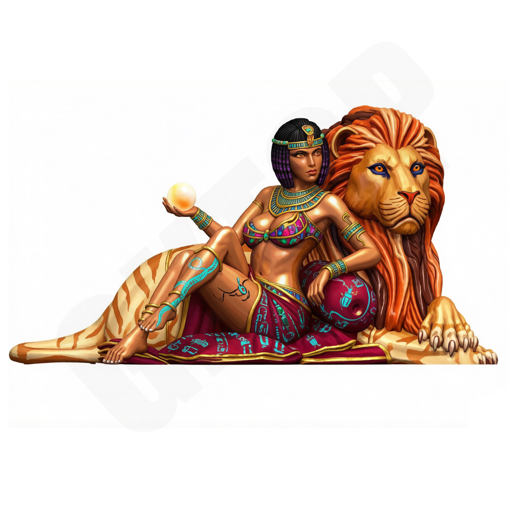 Model Kit Diorama - 1/24 Ancient Egyptian Lady Lion Model