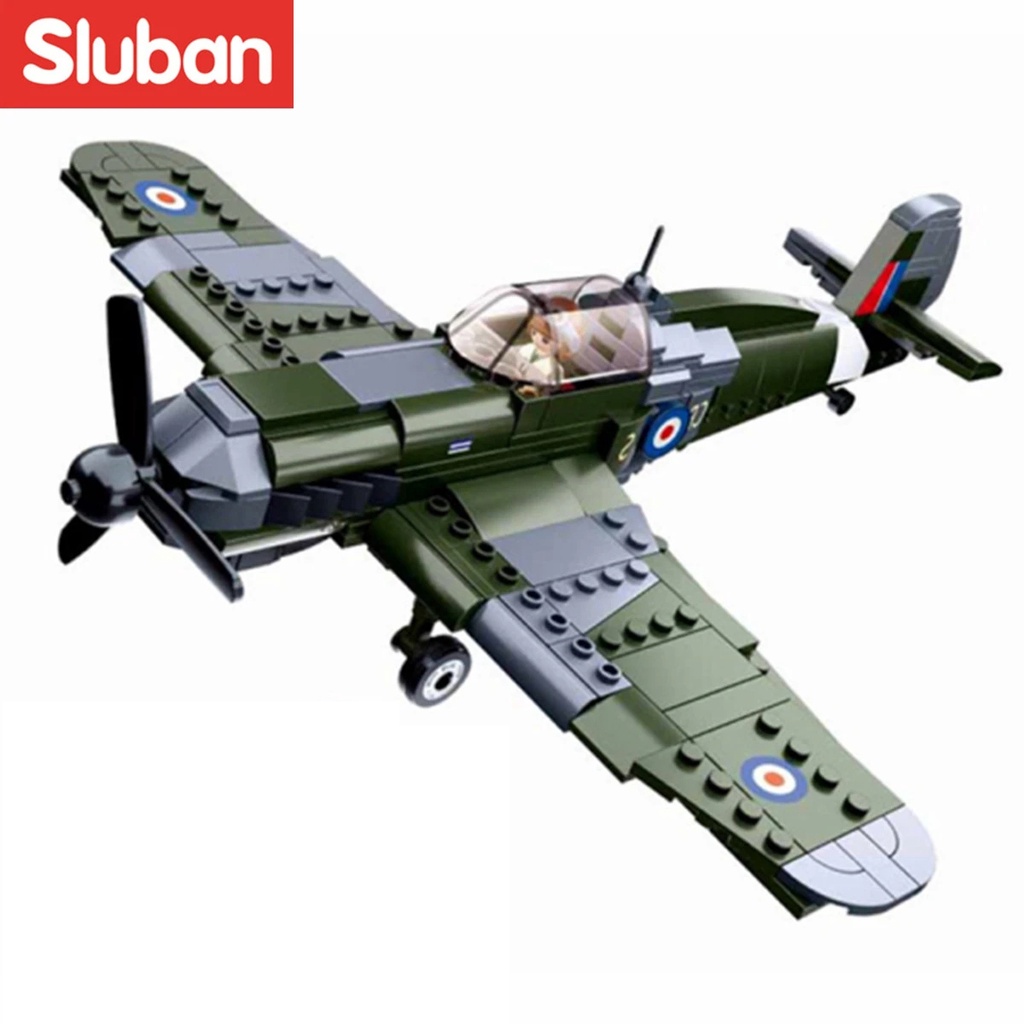 Model Kit Spitfire - 290pcs 0712 WW2 Military Spitfire Fighter