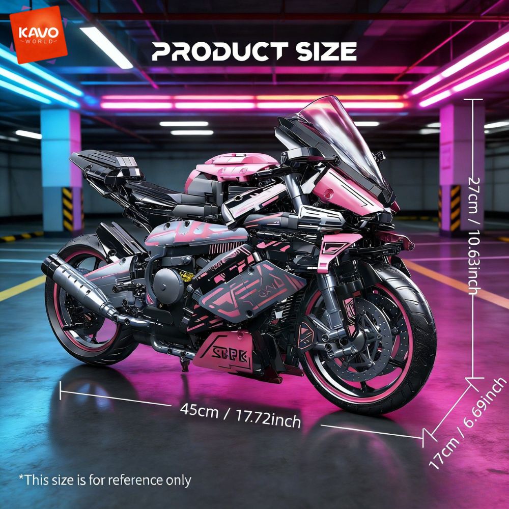 KAVOWORLD 2096PCS Pink Motorcy - đánh giá và giá Model Kit Motor Nuclear