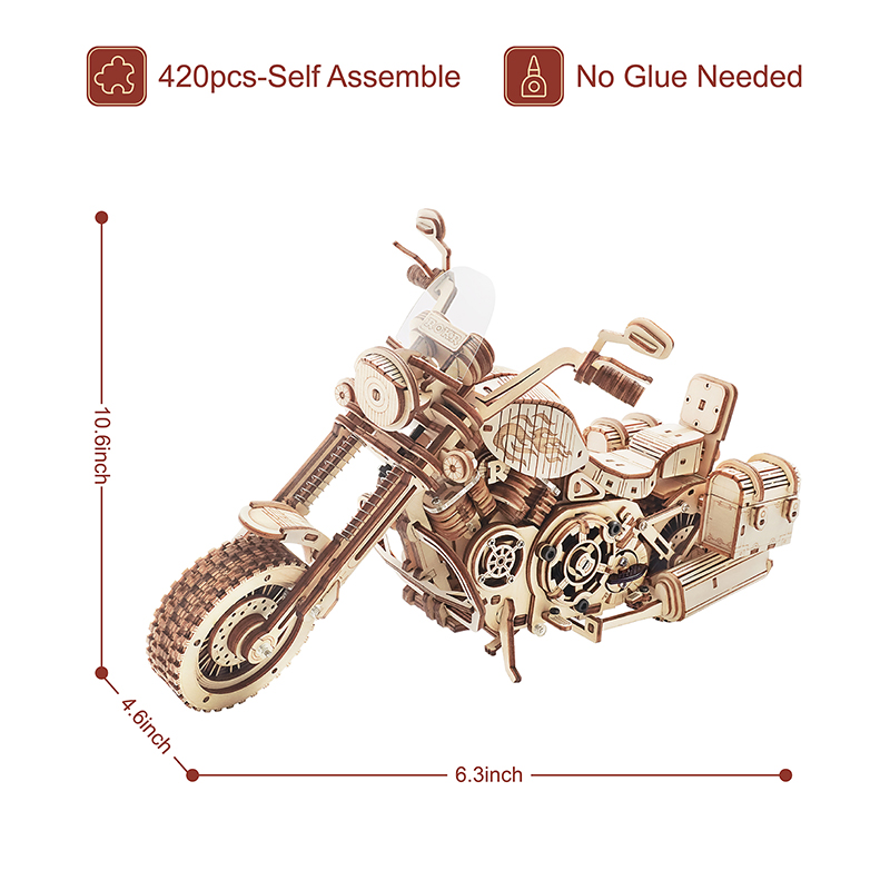 Robotime Xe Máy Xếp Hình 3D Gỗ - đánh giá và giá Model Kit Motor Nuclear