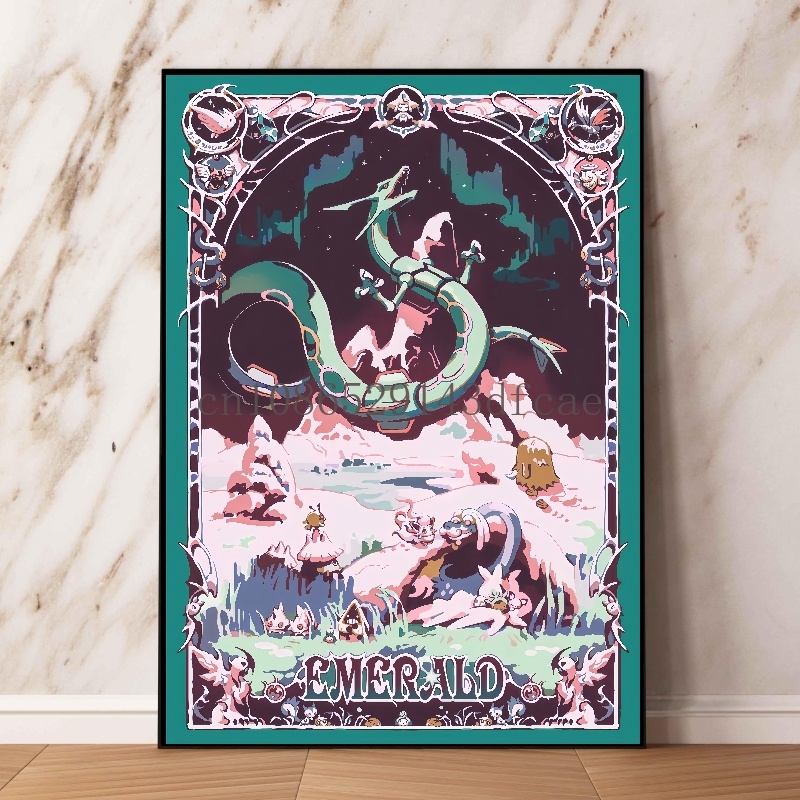 Pokemon Retro Cartoon Poster C - đánh giá và giá Model Kit Rayquaza