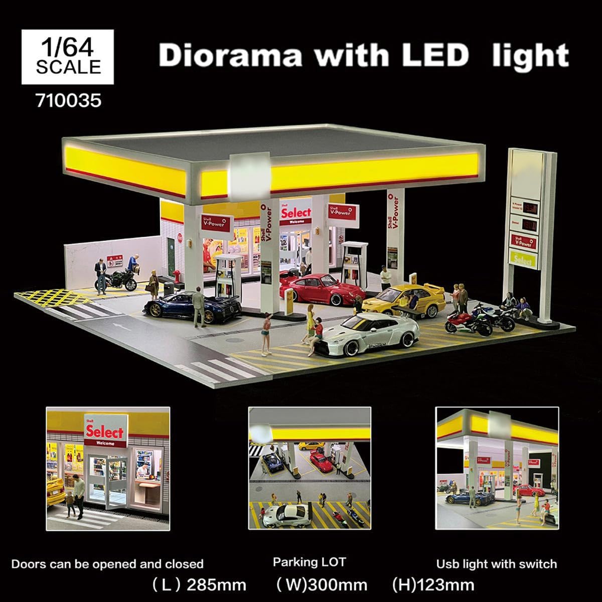 1/64 Scale Shell Gas Station D - đánh giá và giá Model Kit Diorama