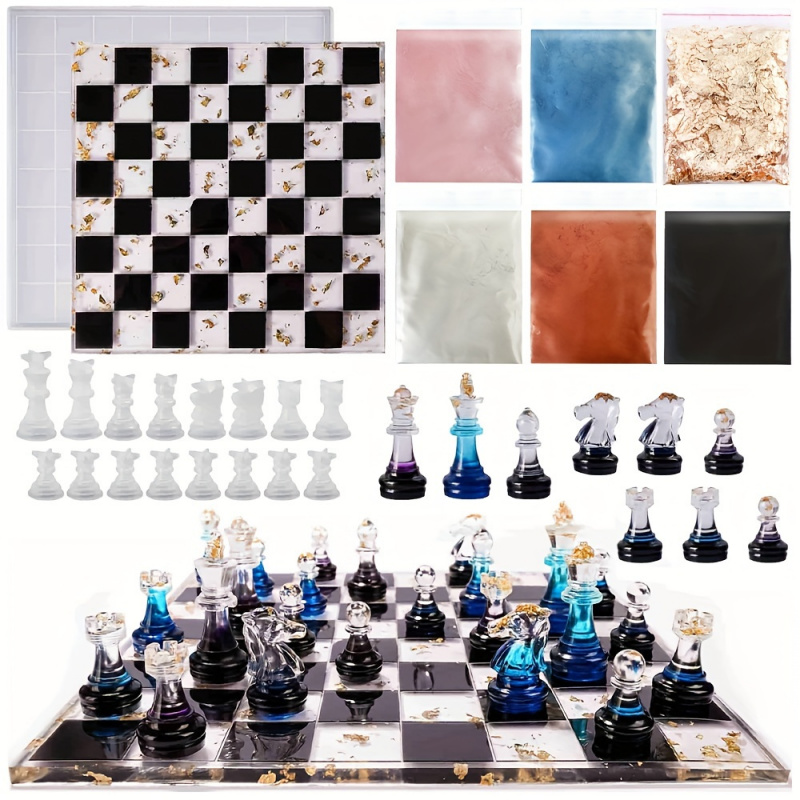 23pcs Chess Set with Silicone  - đánh giá và giá Resin Kit Cast