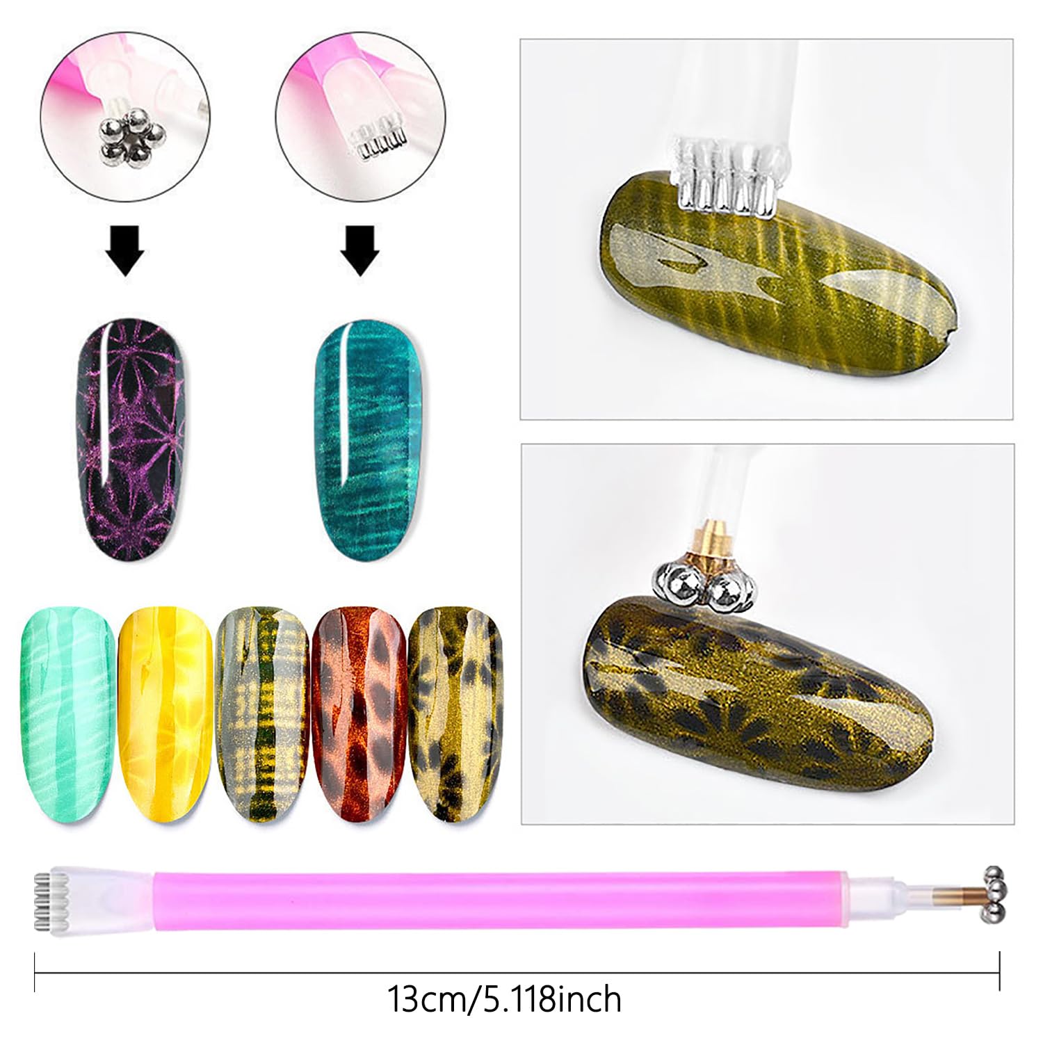 10Pcs Cat Eye Magnet Set Nail  - đánh giá và giá Sanding Stick Set