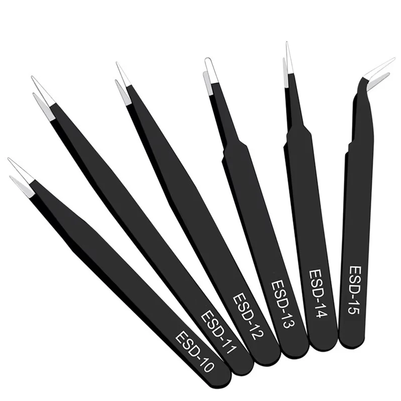 6pcs anti-static stainless ste - đánh giá và giá Model Kit Tweezers