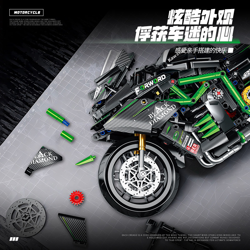New MOC Motorcycle Building Bl - đánh giá và giá Model Kit Motor Nuclear