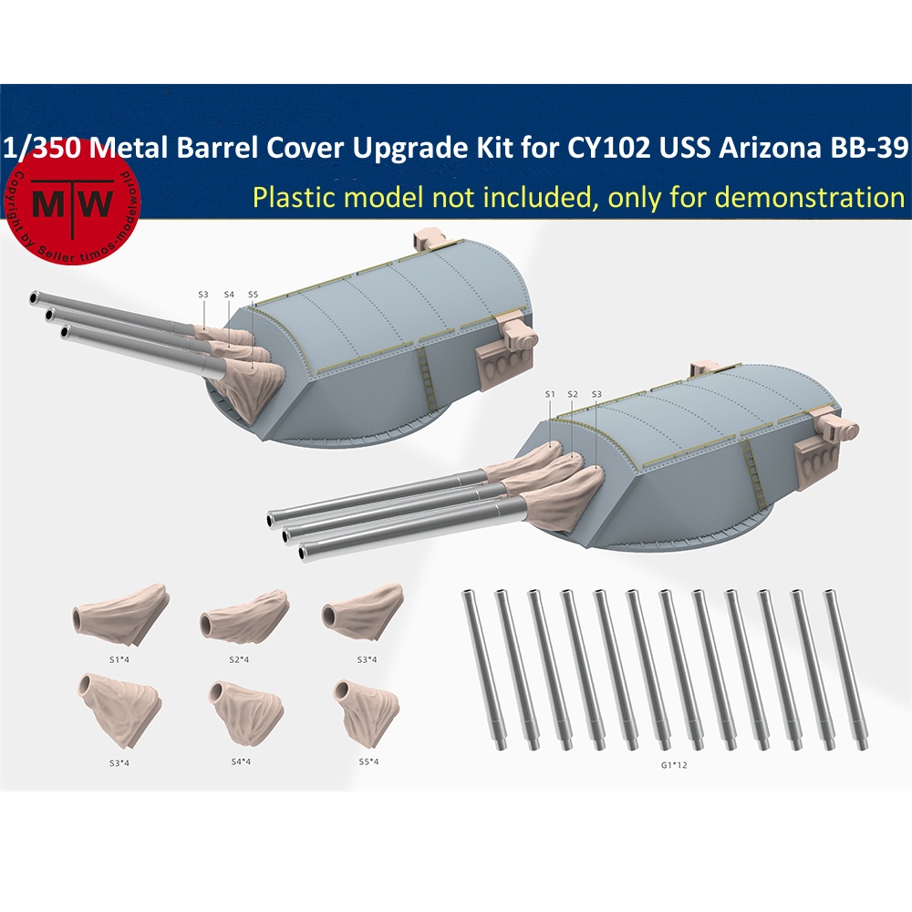 1/350 Scale Metal Barrel Cover - đánh giá và giá Model Kit Uss Arizona