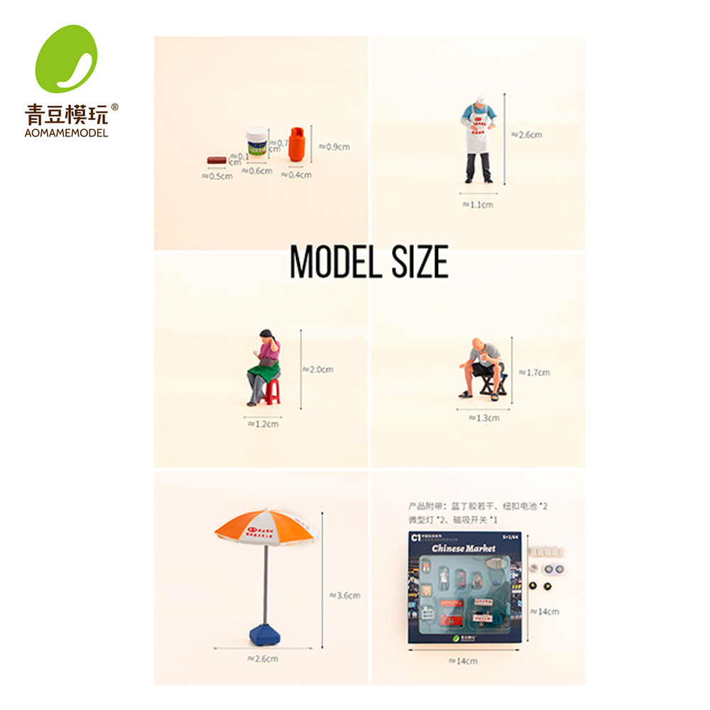 1/64 Night market s Model Kit- - đánh giá và giá Model Kit Diorama